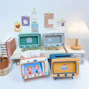 Retro TV Creative Fun Double Duty Tissue Box With Handphone Slot
