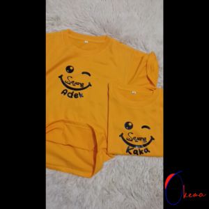 Kaos Couple Kembar Sayang Kaka Adik Smile Emoticon Sablon Logo Baju Anak Pasangan Keluarga Kompak