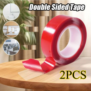 1/2p Ultra Thin Transparent Red Film Double Sided Tape With HighTemperature Resistance No Marks Waterproof Adhesion Strong Adhes