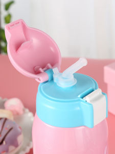 Original Parts Cartoon Straw Cup Leakproof Childrens Thermal Cup Tafuco Brand Insulated Water Bottle with Straw Cover