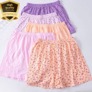 Middle-Aged and Elderly High Waist Boxers Ladieswear Pure Cotton Underwear Antibacterial Plus Size Loose Womens Boxers Breathable Shorts
