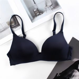 Women Smooth T-Shirt Wireless Bra Fixed Cup 2 Row Hooks Bralette Invisible Underwear Comfort V Neck Lingerie For Daily Wear