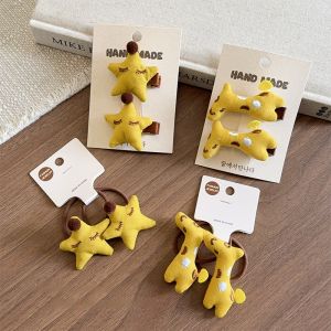 Adorable Star Giraffe Hair Accessories for Children Elastic Hair Bands Tail Hair Ties Cute Bangs Clips Sweet Style Girls Hairpins