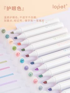Lopet New Eye-Protection Colorful Fluorescent Pen for Bullet Journal Stress Relief 12 Colors Simplistic Design Non-Erasable