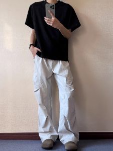 Quần Dài Ống Đứng Thoáng Khí Nhẹ Mùa Hè Cho Nam Quần Dài Thể Thao Công Sở American Dry Fast Quần Dài Thường Ngày Rộng Rãi