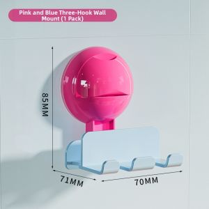 noooth | Wall-mounted Toothbrush Holder Without Drilling Suction Cup 3 Hooks