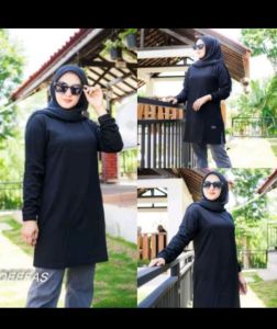 tunik polos bahan cotton combat 20 s by deefas di belah pinggir13
