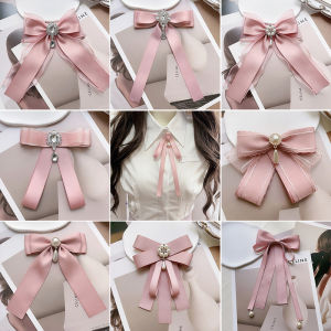 ใหม่ ผู้หญิง โบว์ ผ้าพันคอผูกสไตล์น้ําหอมขนาดเล็ก ปกเสื้อเชิ้ต เข็มกลัดตกแต่งดอกไม้สไตล์วิทยาลัยสีบริสุทธิ์เวอร์ชั่นเกาหลี