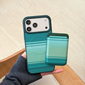 Carbon Fiber Pattern Leather Phone Case for IPhone 17 Air 16E 16 15 Plus 14 13 12 Pro Max for Magsafe Wallet Card Holder Cover