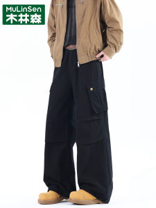Loose Straight Leg Mens Sport Pants Spring Autumn American High Street Trendy Casual Long Trousers Comfortable Breathable Cotton