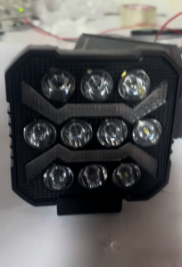 DL-035 4-inch Square Black Warrior 10 Lamp White+DRL Yellow Explosive Flash - PAIR