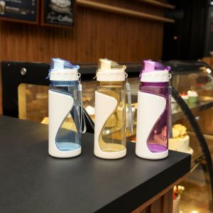 Sporty Space Cup Double Layer Plastic Water Bottle High Aesthetic Value Summer Water Bottle Portable Cup for Girls
