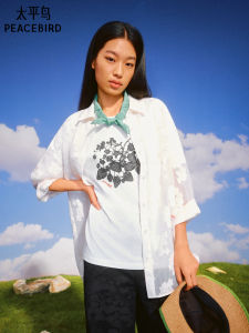PEACEBIRD | Collaboration Heavy Brocade Long Sleeve Womens Shirt