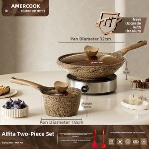 AMERCOOK | Titanium Granite Non-Stick Home Frying Pan