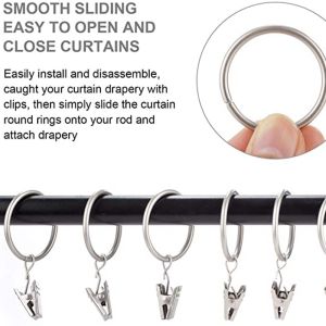 10PCS Curtain Hooks Hanging Clips Metal Clip Rustproof Curtain Rods Hangers Split Curtain Rings Buckles Eyelets Grommet Hook