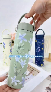 2025 New 1L Insulated Cup Large Capacity Wide Mouth Portable Vacuum Sports Water Bottle Outdoor Printed Water Bottle