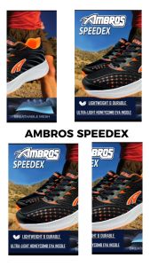 Ambros Speedex Mens Running Shoes - Black/Orange