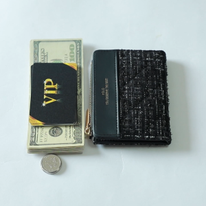 กระเป๋าสตางค์แฟชั่นใหม่สำหรับผู้หญิง แบบพับสองชั้น มีซิปสำหรับใส่บัตร มีให้เลือก 6 สี