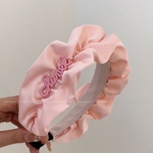 Dopamine Folded Hairband Womens Summer New Style Cute High Forehead Small Face Effect Elegant Anti-Aging Hair Clip