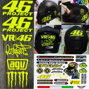 46 Rossi Reflective Helmet Sticker Monster Body Scratch Decal Accessories