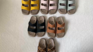 YOTO Platform Sandals For Women Birken-style Double Hook & Loop Straps Thick Sole Slip-on Slippers