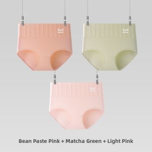 MiiOW | Pure Cotton High Waist Antibacterial Womens Underwear Triangle Shorts Comfortable Skin-Friendly Long Staple Cotton Briefs