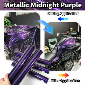 Premium Metallic Midnight Purple Wrap PET DIY Vinyl Film for Car Motorcycle Body Decal Sticker Modification Accessories
