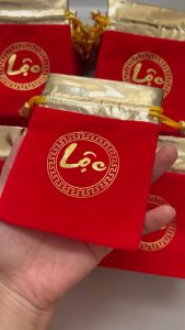 [Size Lớn 10x13 cm] Túi Nhung Chữ Lộc đựng đồ trang sức phong thủy quà tặng đẹp mắt trang trọng