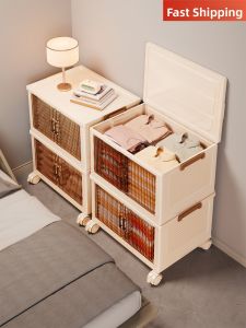 Large Capacity Foldable Wheeled Clothes Storage Box