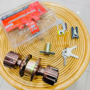 Khóa tay nắm tròn Minggao cao cấp 5900 AC Nâu (cò ngắn cò dài)