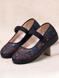 SHIPAILUO | New 2025 Soft Bottom Flat Shoes For Elderly Comfortable Spring Season Beijing Cloth Shoes Suitable For Middle-Aged And Elderly Women