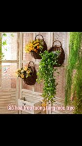 Giỏ hoa treo tường cắm sẵn trang trí nhà cửa văn phòng lớp học cửa hàng Giỏ Hoa Bằng Gỗ Sồi Việt Nam Giỏ Hoa Nhân Tạo Nhiều Mẫu Mã - Lazada