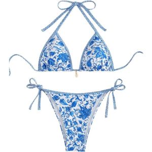 2026 New Halter String Triangle Two Piece Bikini Women Swimwear Female Swimsuit Bathers Bathing Swimming Suit Beachwear Summer