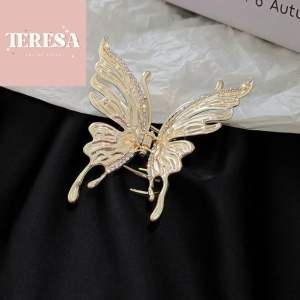【TERESA】B29 韩式蝴蝶玫瑰鲨鱼夹 Korean Butterfly Rose Hair Clip 金银色发夹/优雅气质抓夹