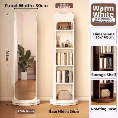 Bear Style Rotating Portable Dressing Mirror with Storage