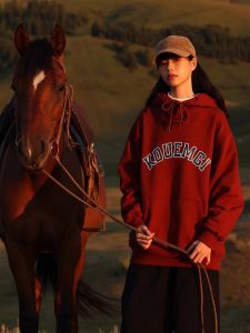 Retro Japanese Print Loose Fit Lightweight Cotton Hoodie Mens Spring Autumn Casual Outerwear Trendy Brand Streetwear