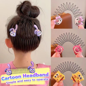 Cartoon Headband Ponytail Clip Children Buckle Hair Fixing Hairpin Cute Hair Comb For Kids Girls