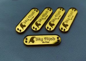 Label Hijab Akrilik Acrylic Untuk Hijab Gamis Pakaian Seserahan Model Karakter Isi 25