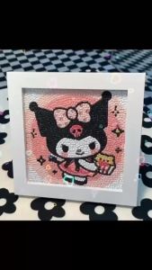 Dreamo Pochacco DIY Diamond Painting Kit Cartoon 5D DIY Round Mosaic Embroidery Childrens Room Decor Handwork Toys Gift / 帕恰狗DIY钻石画
