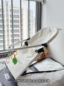 Playpark Rocking Chair for Baby Pro Upgraded Style Foldable Bouncer for Newborn with Music & lighting & Toy