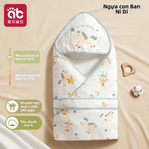 AIBEIDILA | Khăn Bọc Bé Sơ Sinh Cotton Sạch Lớp A Mỏng Cho Mùa Xuân Và Hè