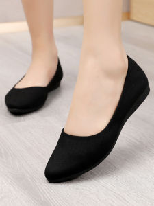 ใหม่แฟชั่นรองเท้าผ้าปักกิ่งสําหรับผู้หญิงนุ่มส้นแบนสไตล์ลําลองทุกวันสีดํารองเท้าเต้นรํา