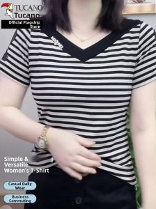 TUCANO | V-Neck Striped Breathable Casual T-Shirt