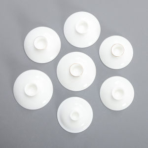 Dehua Ceramic White Porcelain Lid Tea Bowl Small Size Lipan Yu Cover for Home Use Gongfu Tea Set Three Elements Cover Bowl