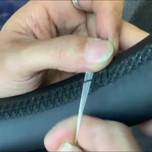 Genuine Leather Hand‑Stitched Steering Wheel Cover for 1(18-21)2(20-26) 3(24) 4(23-26) 5(20-25)