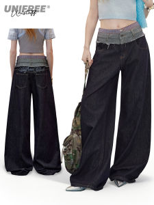 unifree | Quần Jeans Lửng Thêu Mỏng Dáng Suông