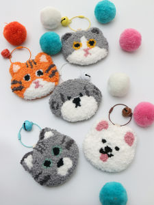 Bộ Đồ Thủ Công DIY Thêu Hình Chú Mèo Và Chú Chó Giảm Căng Thẳng Cho Người Mới Bắt Đầu Bộ Đồ Trang Trí Khóa Móc Quà Tặng Sáng Tạo