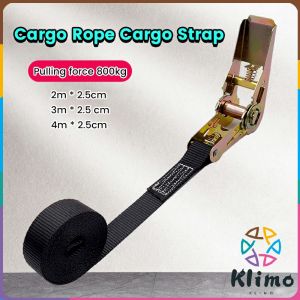 KLIMO Black Heavy Duty Cargo Lashing Ratchet Cam Strap Buckle Tie Down Belt 2.5cm Width