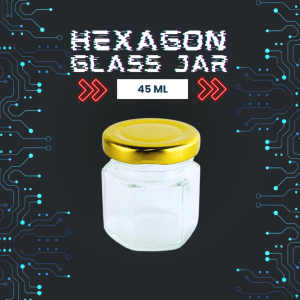 Hexagon Glass Jar 45 mL | Jar Madu | Toples Kaca Segi Enam