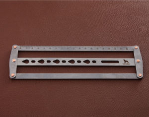 Thước Đo Đục Lỗ Da Geji Phụ Kiện Thắt Lưng Chèn Định Vị Thủ Công DIY Thay Đổi Được 18~48mm Thước Đo Đục Lỗ Da